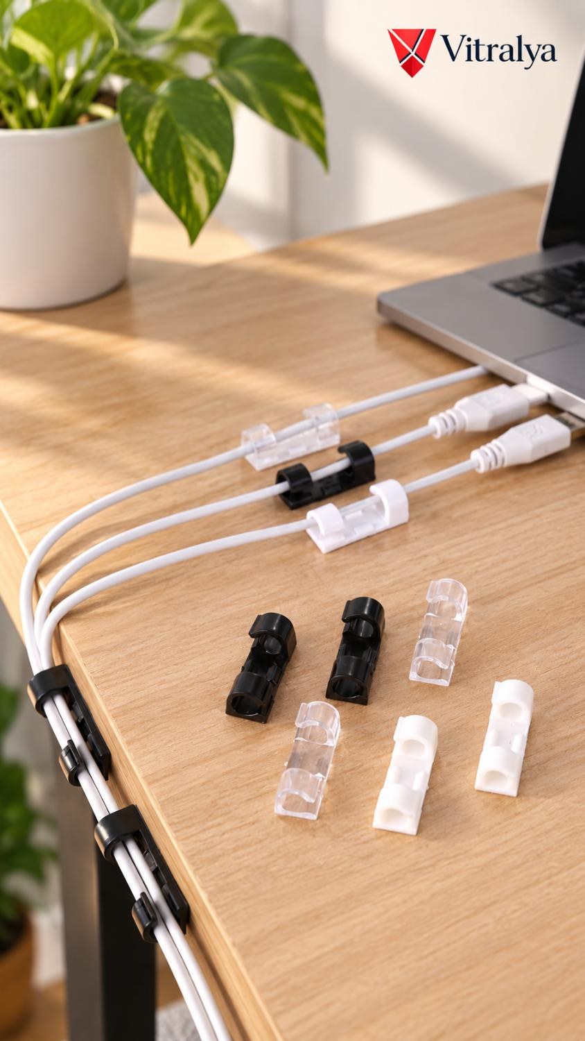 Clips autoadesivos para cabos